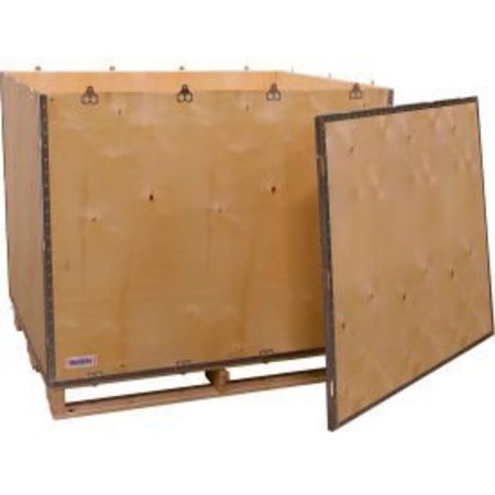 GLOBAL EQUIPMENT Global Industrial„¢ 6 Panel Shipping Crate w/ Lid & Pallet, 47-1/4"L x 39-1/4"W x 36-1/2"H GSL119809960928P